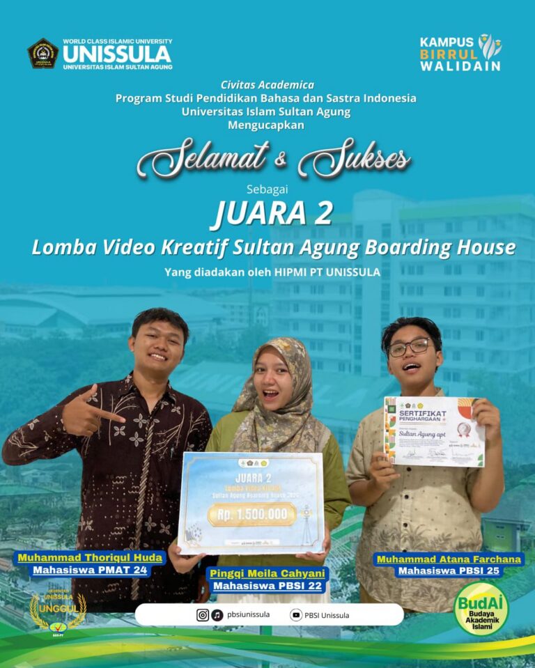 PBSI Raih Juara 2 Lomba Video Kreatif Sultan Agung Boarding House