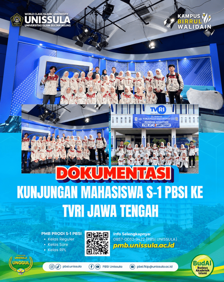Mahasiswa S-1 PBSI UNISSULA Lakukan Kunjungan ke TVRI Jawa Tengah
